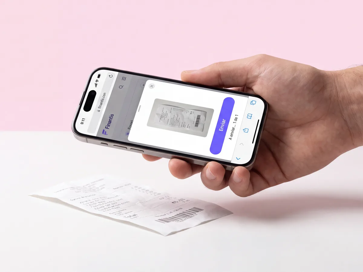 Fotografar um talão de compra diretamente no browser do telemóvel, sem instalar nenhuma aplicação